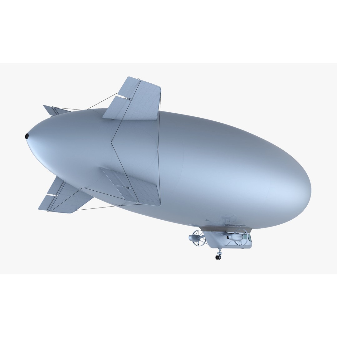 Blimp Airship 3D Model – Historic Aircraft, FBX, OBJ, PBR Textures - View 4