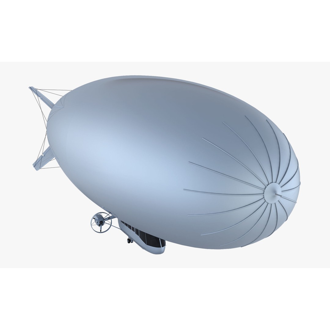 Blimp Airship 3D Model – Historic Aircraft, FBX, OBJ, PBR Textures - View 5