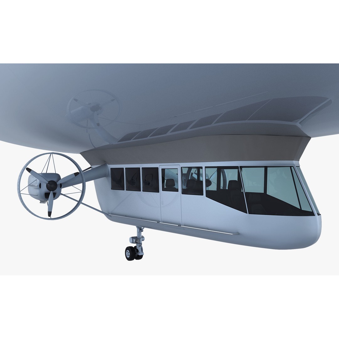 Blimp Airship 3D Model – Historic Aircraft, FBX, OBJ, PBR Textures - View 7