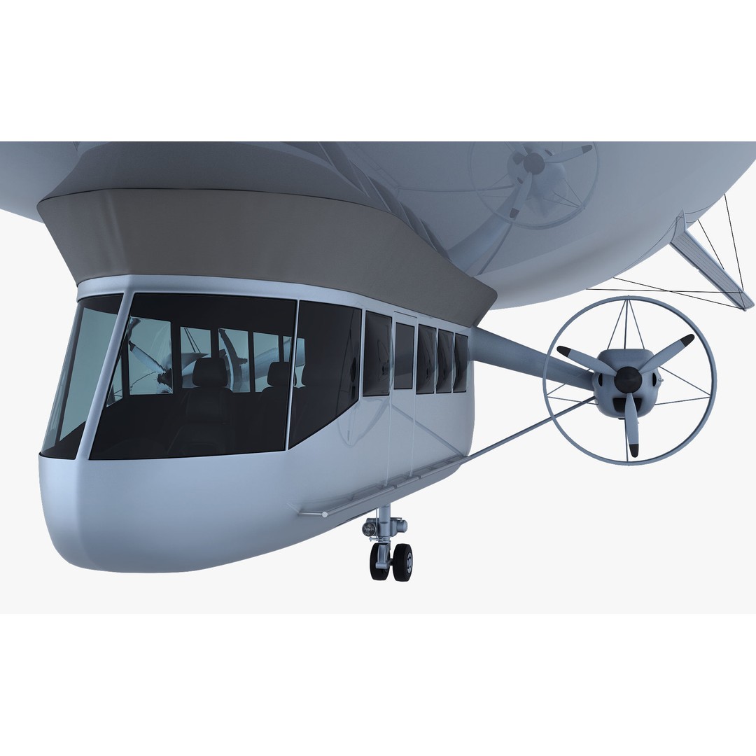 Blimp Airship 3D Model – Historic Aircraft, FBX, OBJ, PBR Textures - View 8