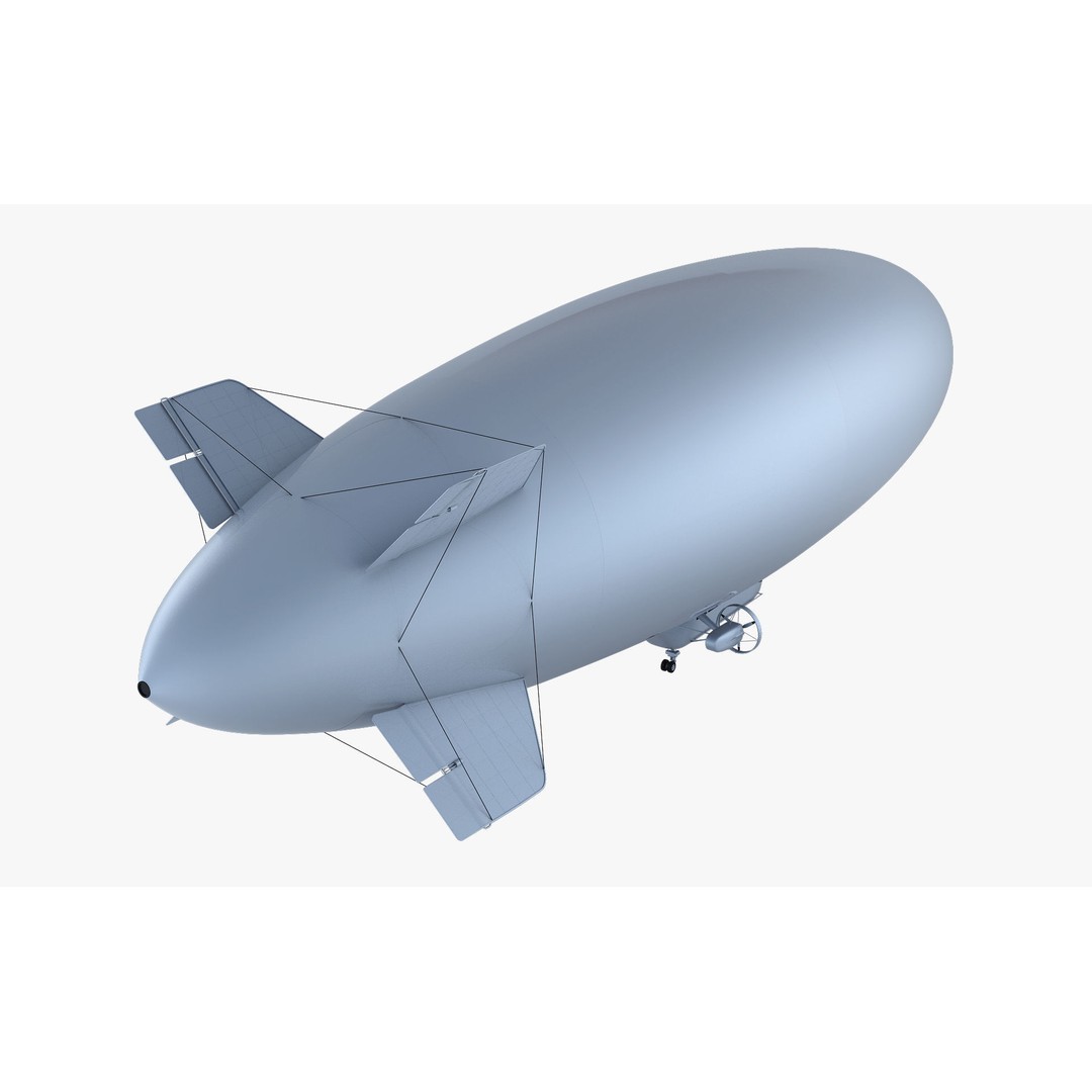 Blimp Airship 3D Model – Historic Aircraft, FBX, OBJ, PBR Textures - View 9