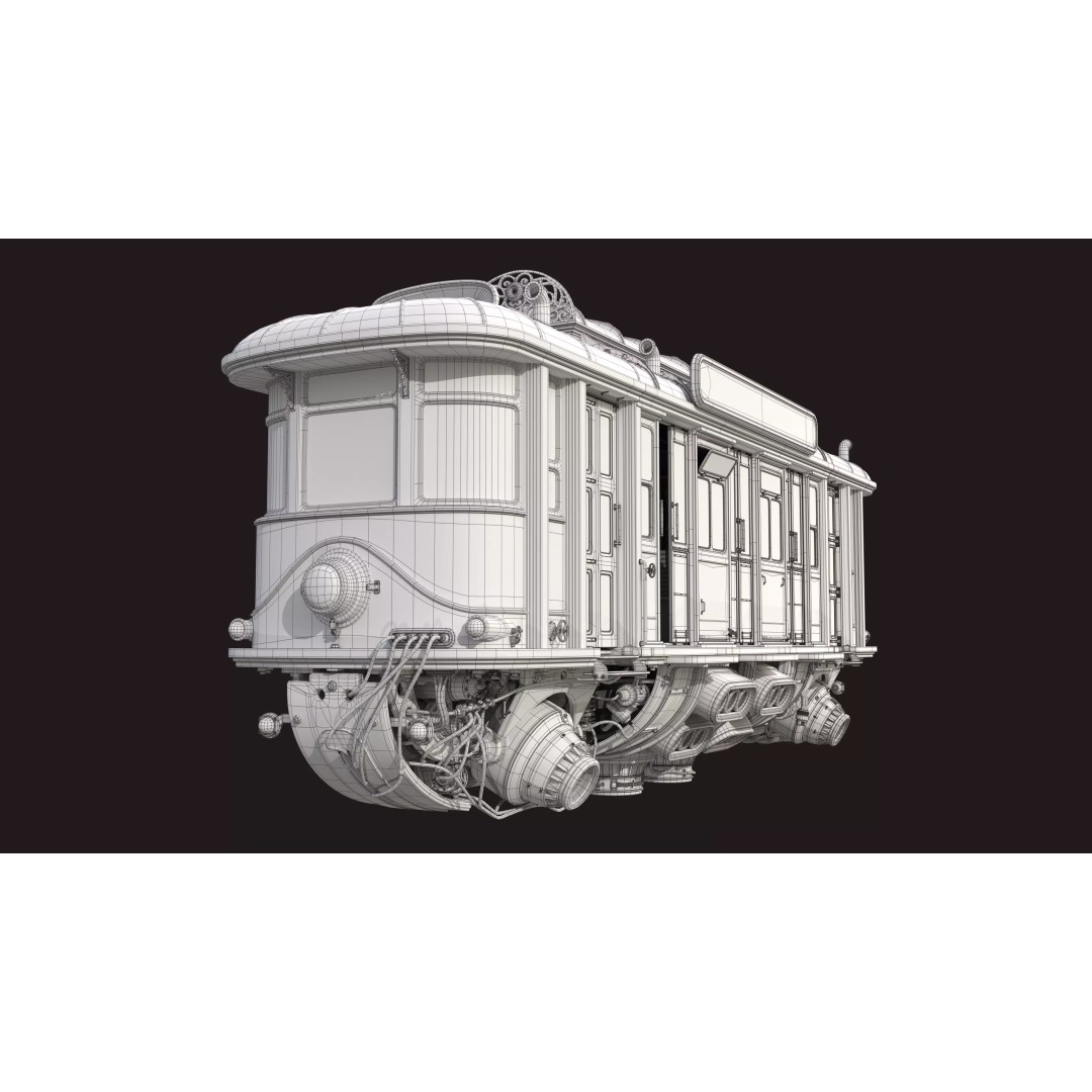 Fly Fantastic Train 3D Model – High Poly PBR Transport Asset, FBX, OBJ - View 18