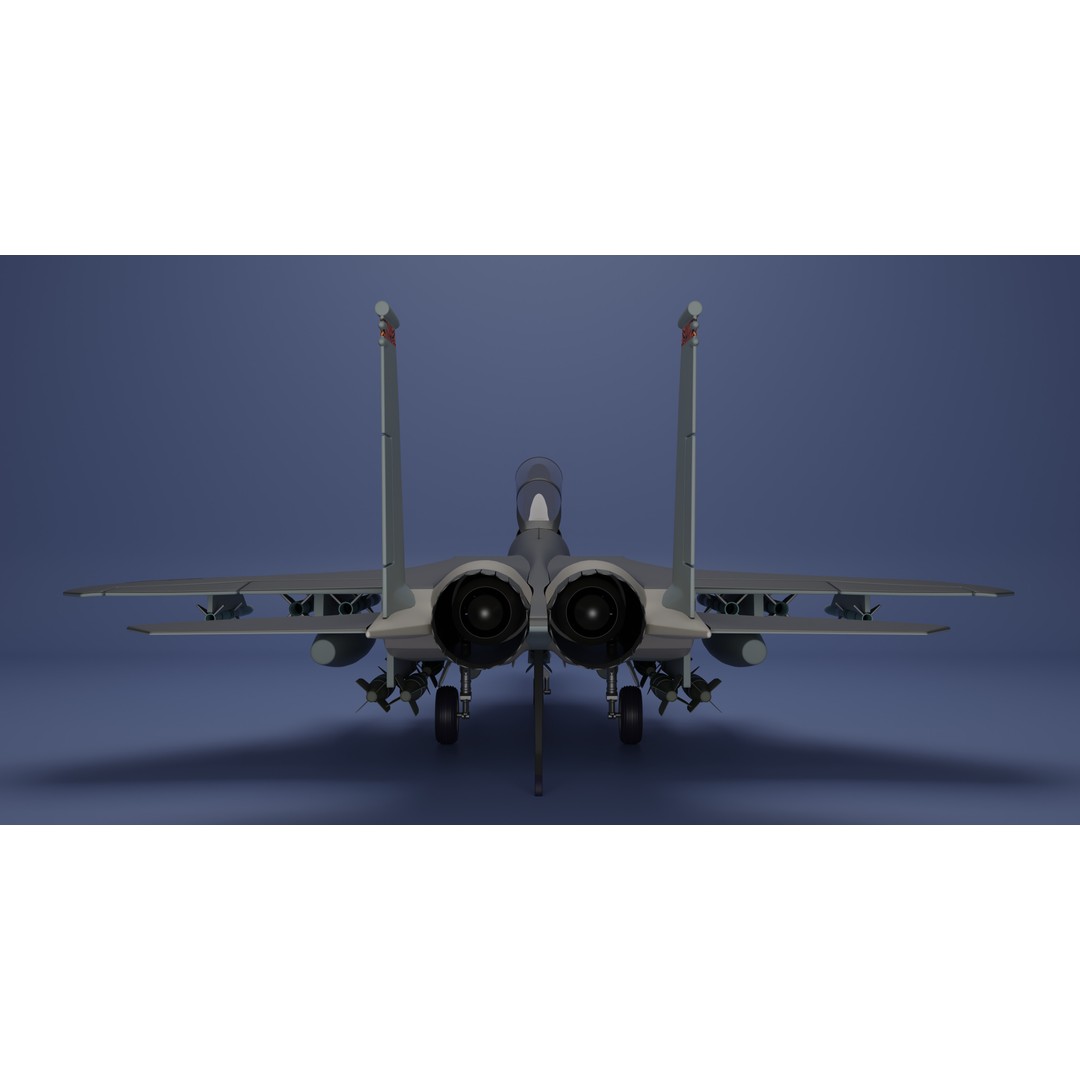 McDonnell Douglas F-15E Strike Eagle 3D Model – High Poly Game Asset, FBX - View 10