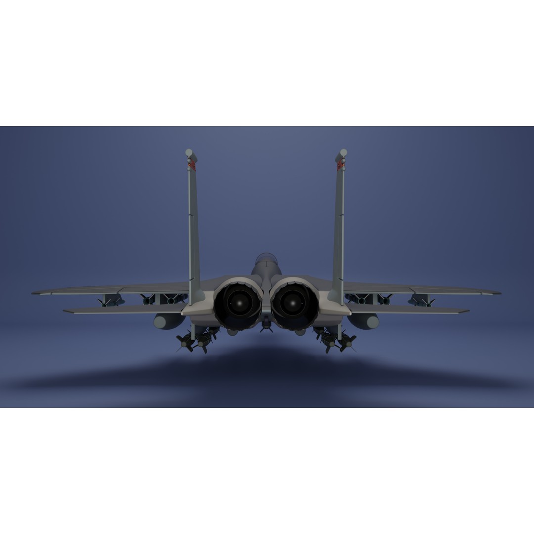 McDonnell Douglas F-15E Strike Eagle 3D Model – High Poly Game Asset, FBX - View 11