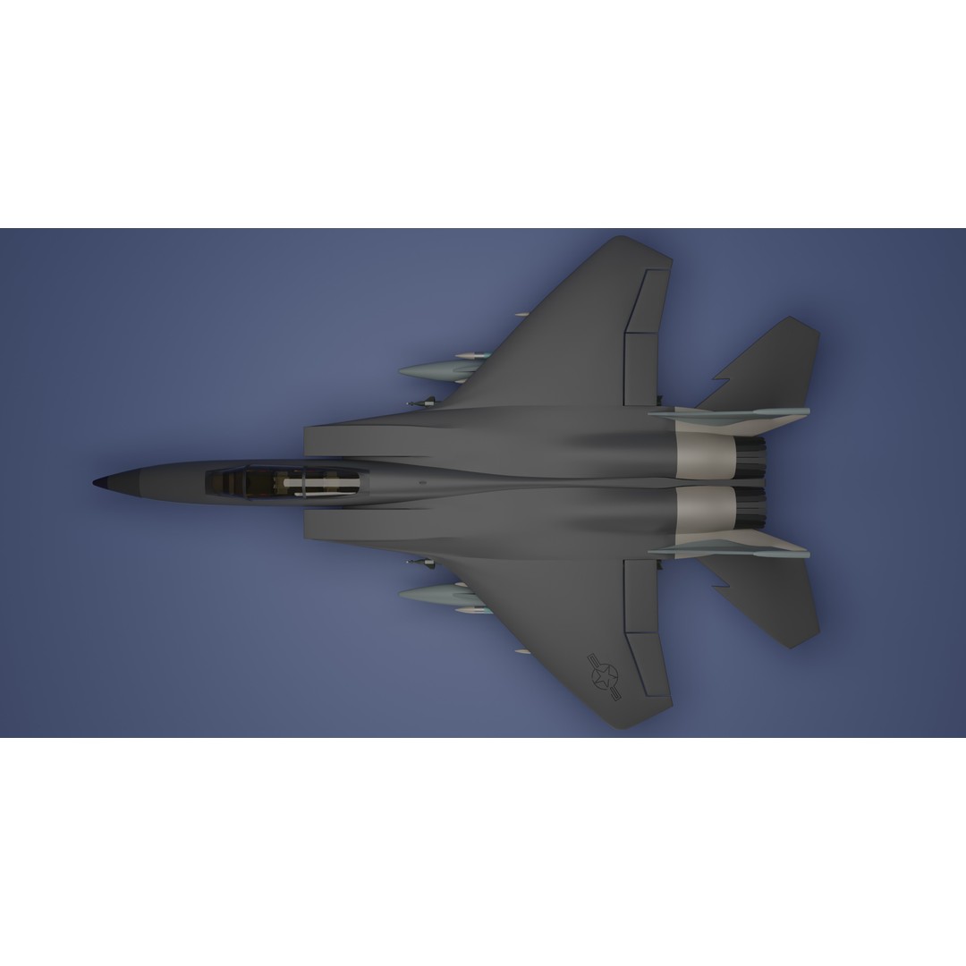 McDonnell Douglas F-15E Strike Eagle 3D Model – High Poly Game Asset, FBX - View 12