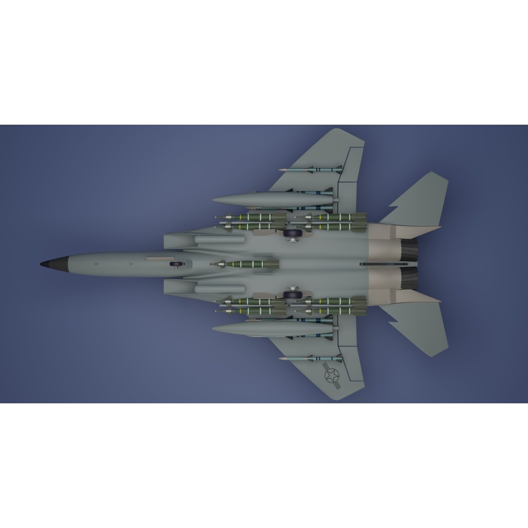 McDonnell Douglas F-15E Strike Eagle 3D Model – High Poly Game Asset, FBX - View 13