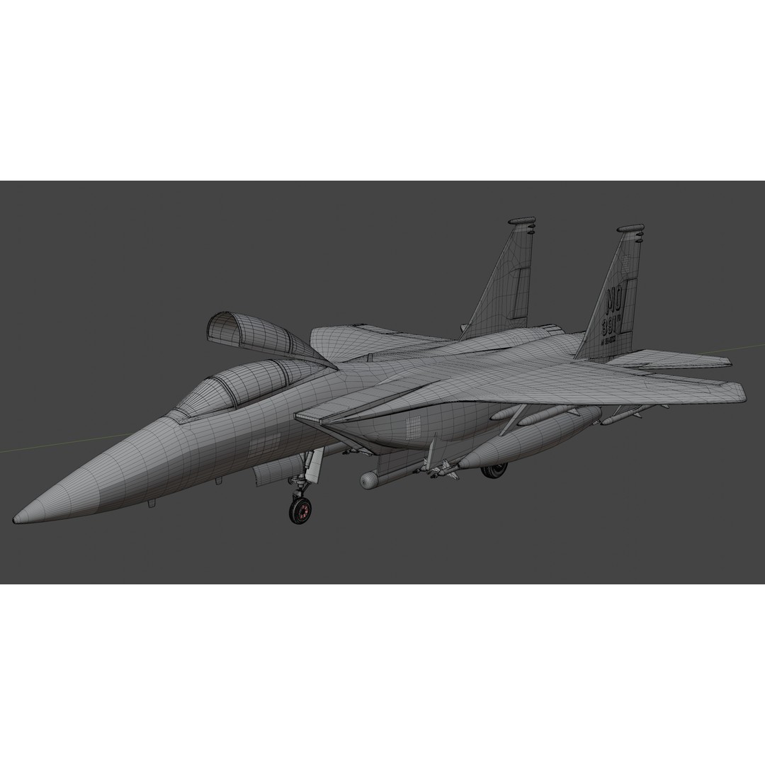 McDonnell Douglas F-15E Strike Eagle 3D Model – High Poly Game Asset, FBX - View 15