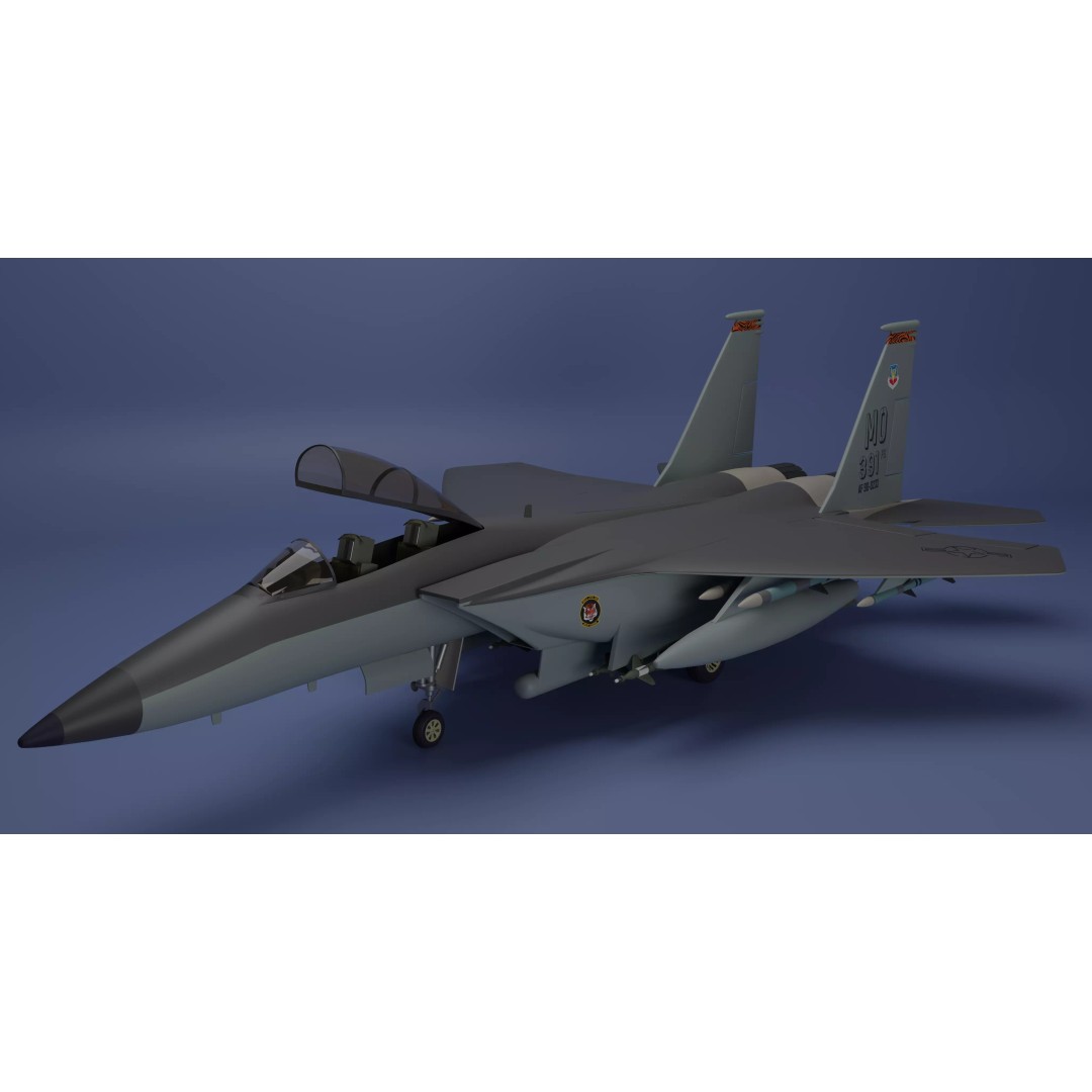McDonnell Douglas F-15E Strike Eagle 3D Model – High Poly Game Asset, FBX - View 2