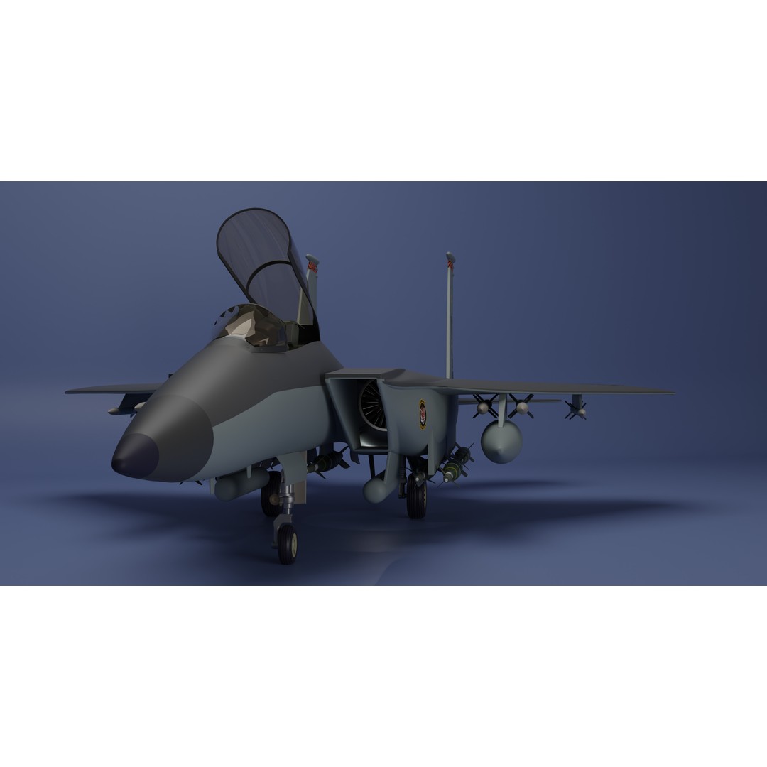 McDonnell Douglas F-15E Strike Eagle 3D Model – High Poly Game Asset, FBX - View 3