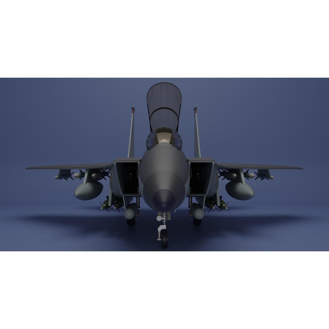 McDonnell Douglas F-15E Strike Eagle 3D Model – High Poly Game Asset, FBX - View 6