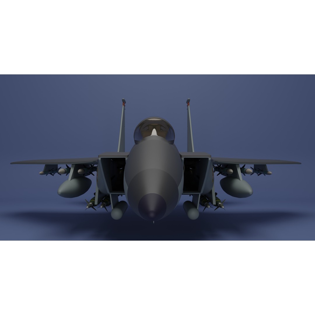 McDonnell Douglas F-15E Strike Eagle 3D Model – High Poly Game Asset, FBX - View 7