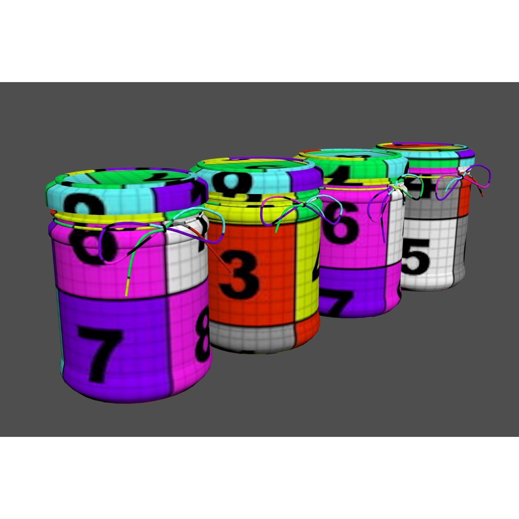 Jars L-O-V-E - PBR Game-Ready 3D Model - View 14