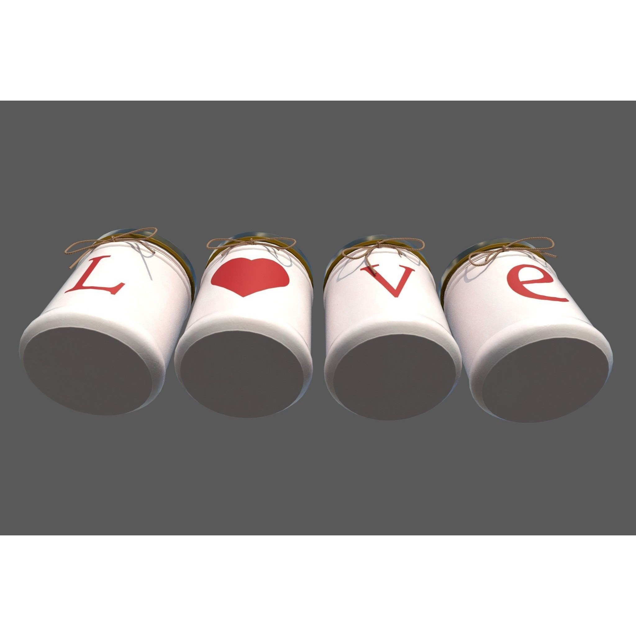 Jars L-O-V-E - PBR Game-Ready 3D Model - View 8