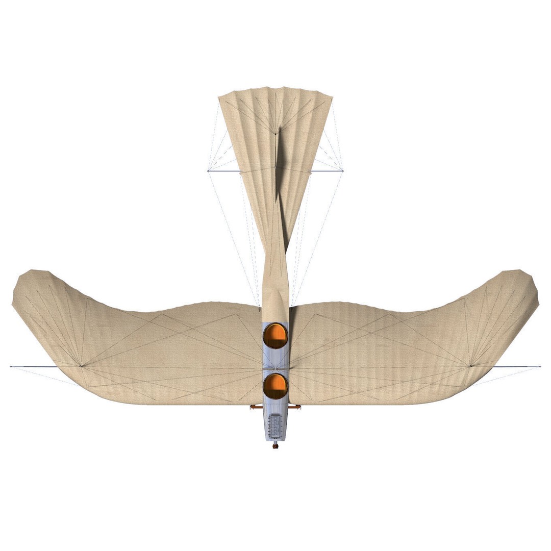Etrich Taube 3D Model – Historic Aircraft, High Poly, FBX - View 12