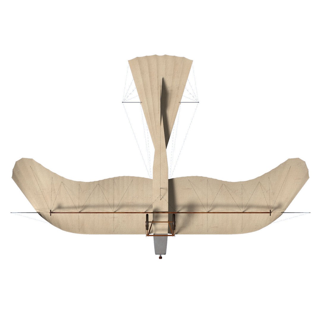 Etrich Taube 3D Model – Historic Aircraft, High Poly, FBX - View 13