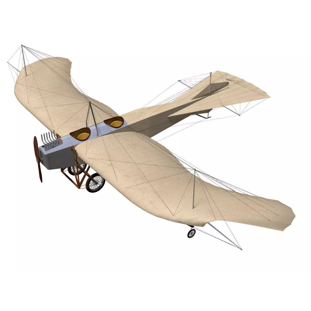 Etrich Taube 3D Model – Historic Aircraft, High Poly, FBX - View 2