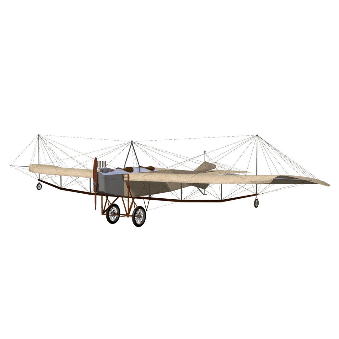 Etrich Taube 3D Model – Historic Aircraft, High Poly, FBX - View 6