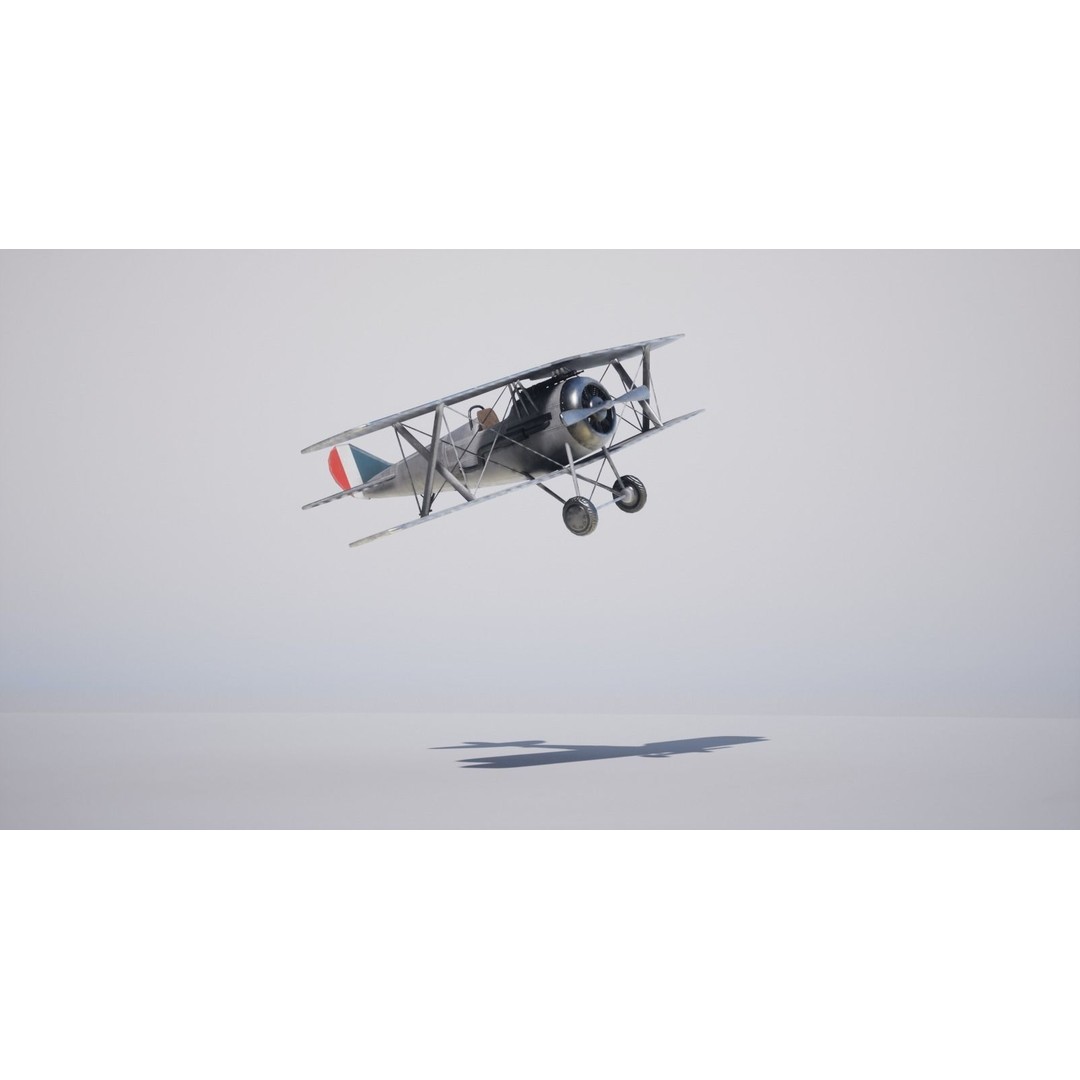 Military Biplane 3D Model – Low Poly Game Asset, FBX & OBJ Formats - View 6
