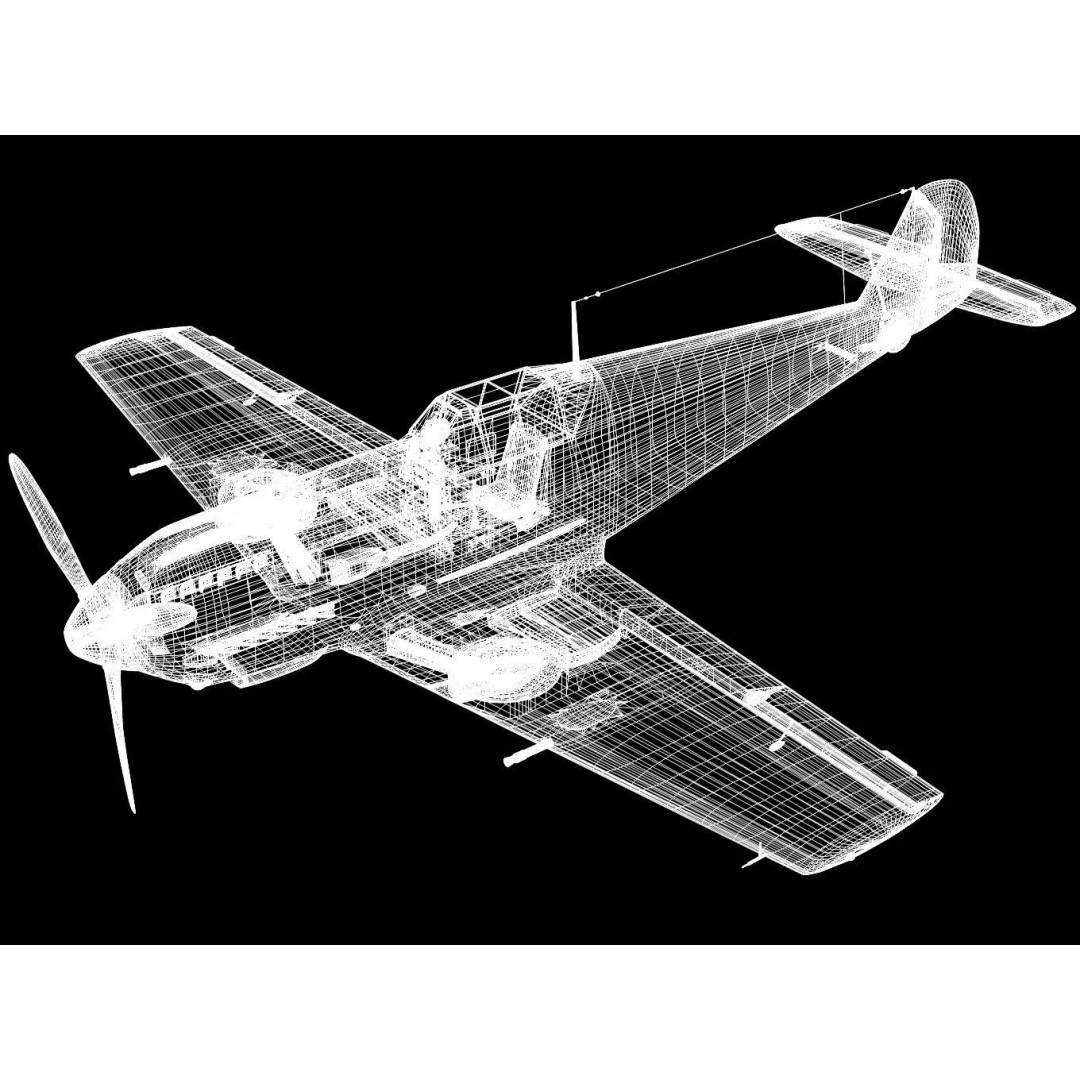 Messerschmitt Bf 109 E4 3D Model – High Poly WWII Fighter Aircraft, FBX - View 16