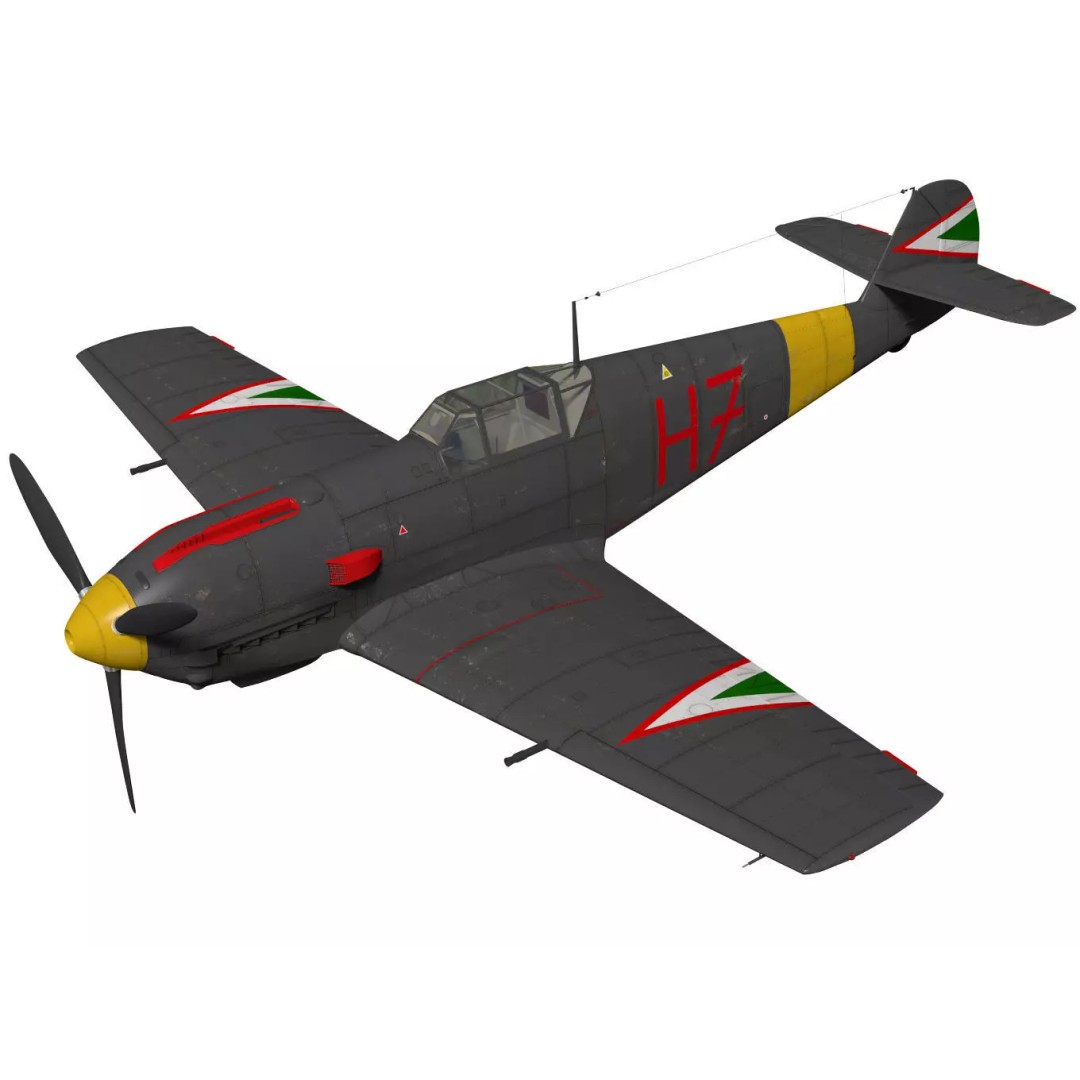 Messerschmitt Bf 109 E4 3D Model – High Poly WWII Fighter Aircraft, FBX - View 2