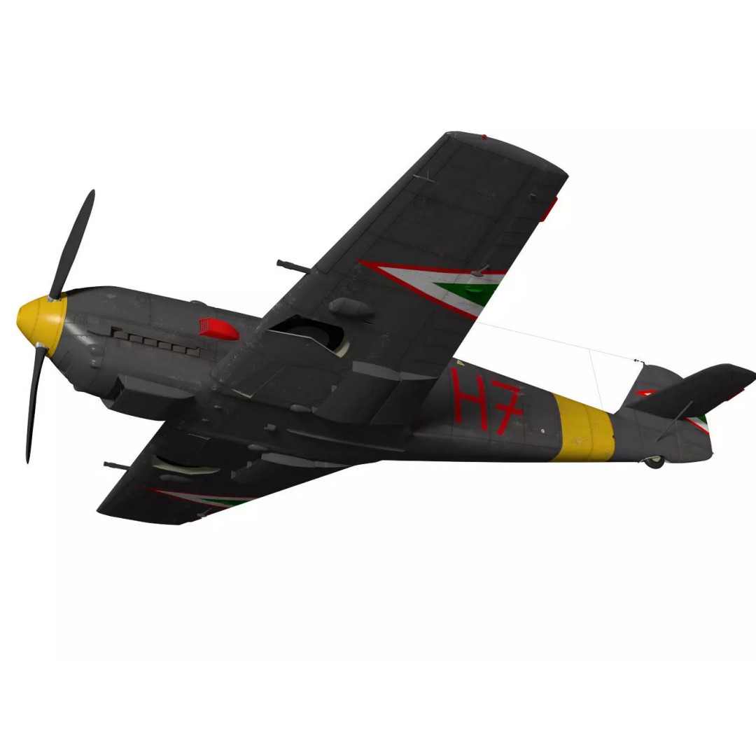 Messerschmitt Bf 109 E4 3D Model – High Poly WWII Fighter Aircraft, FBX - View 5