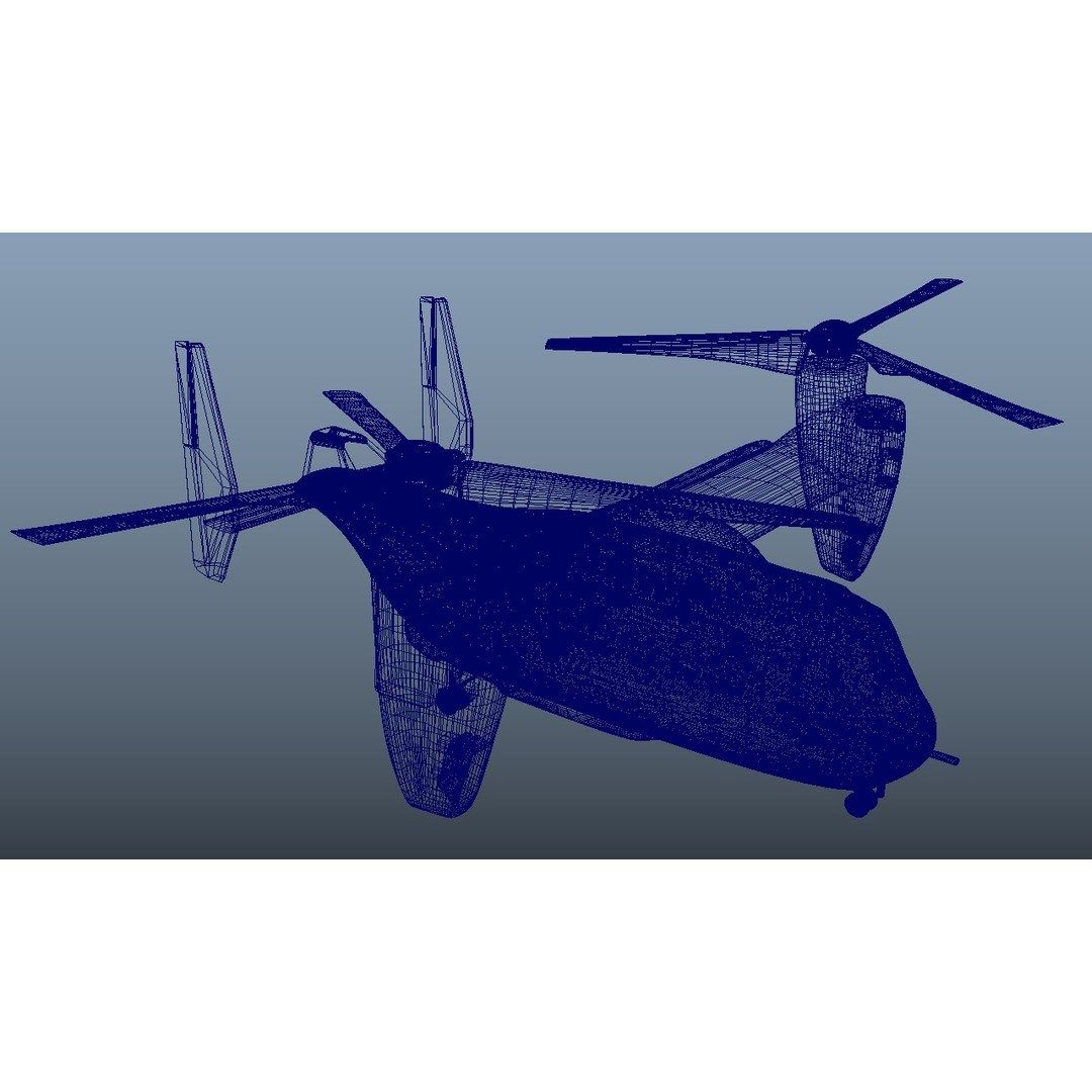 Tiltrotor Aircraft 3D Model – Military Aircraft with PBR Textures, FBX - View 8
