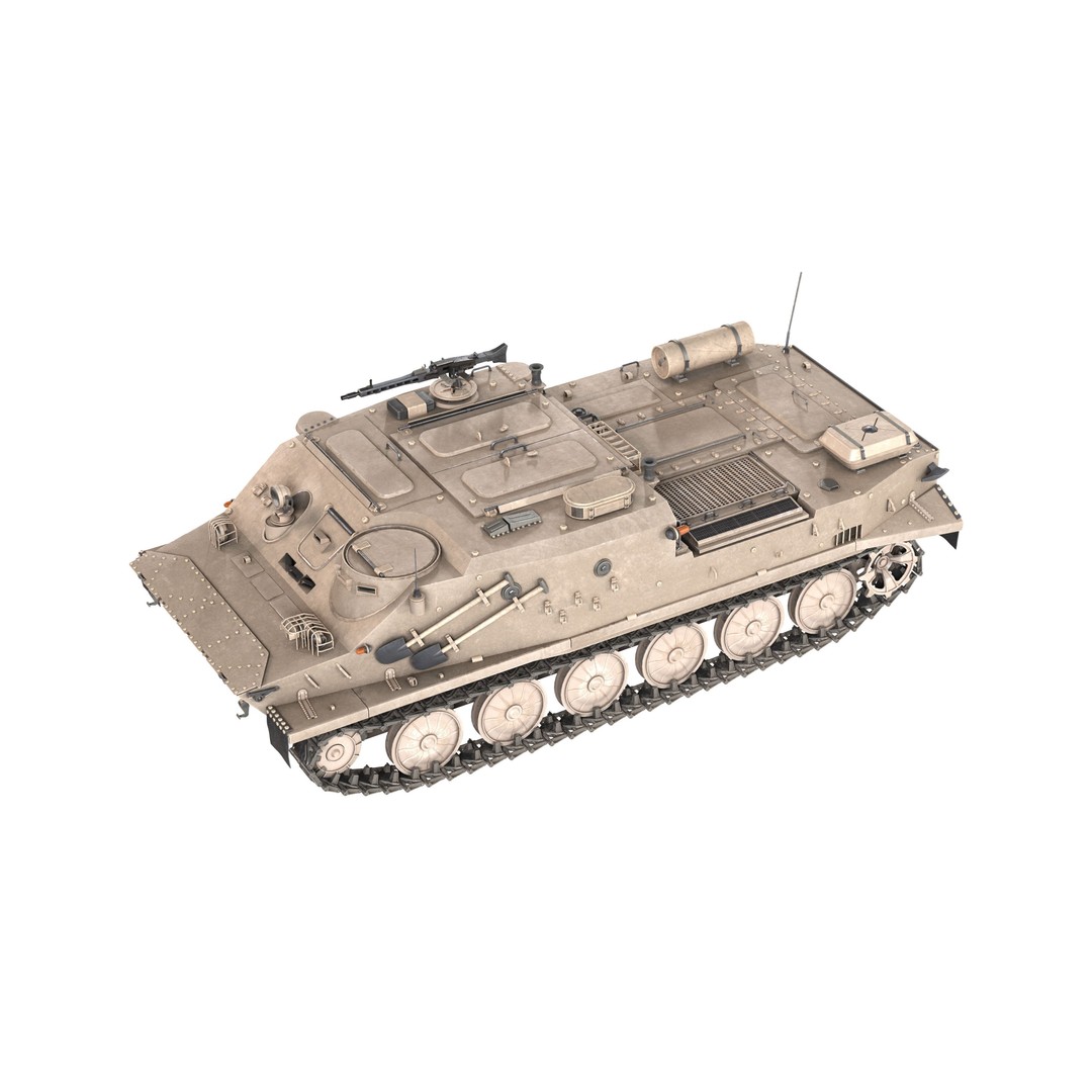 BTR 50 Amphibious Armored Tank 3D Model – Low Poly PBR Game Asset, FBX - View 10