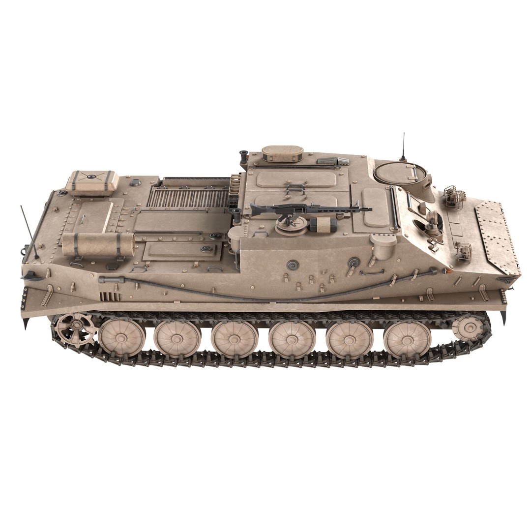 BTR 50 Amphibious Armored Tank 3D Model – Low Poly PBR Game Asset, FBX - View 5