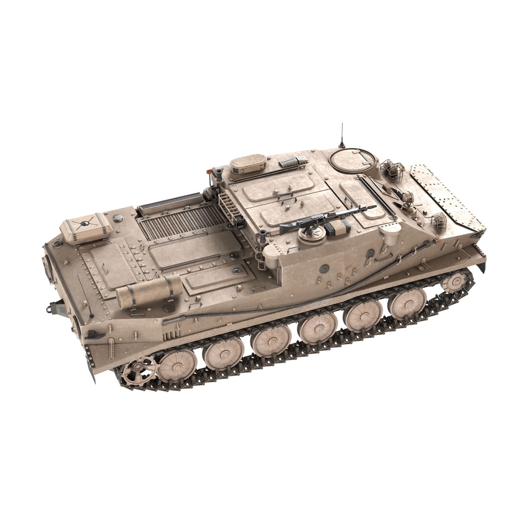 BTR 50 Amphibious Armored Tank 3D Model – Low Poly PBR Game Asset, FBX - View 8
