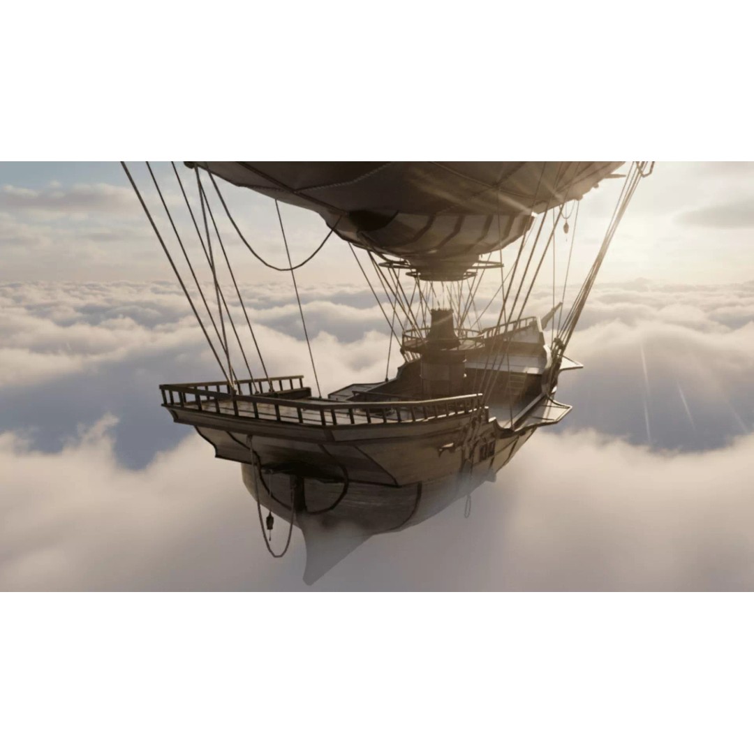 Steampunk Airship 3D Model – Premium Low-Poly Game Asset, FBX