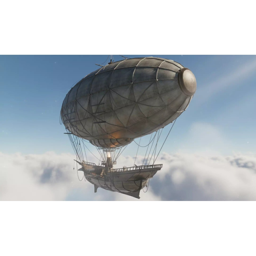 Steampunk Airship 3D Model – Premium Low-Poly Game Asset, FBX - View 10
