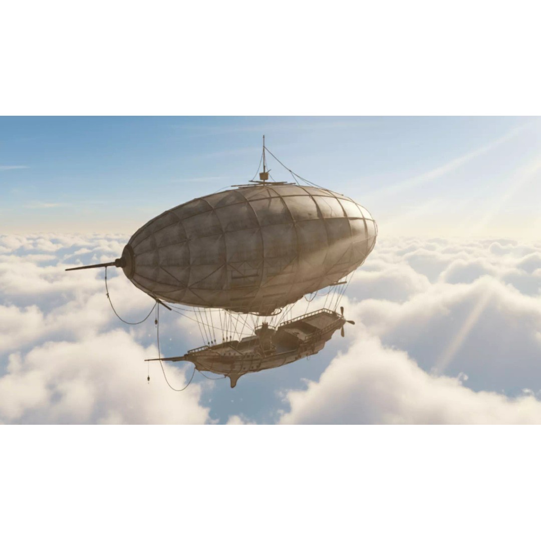 Steampunk Airship 3D Model – Premium Low-Poly Game Asset, FBX - View 13