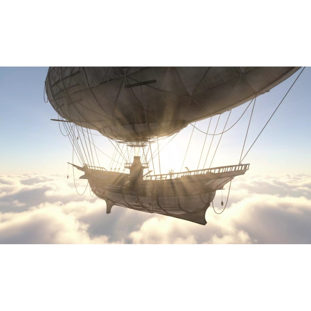 Steampunk Airship 3D Model – Premium Low-Poly Game Asset, FBX - View 4