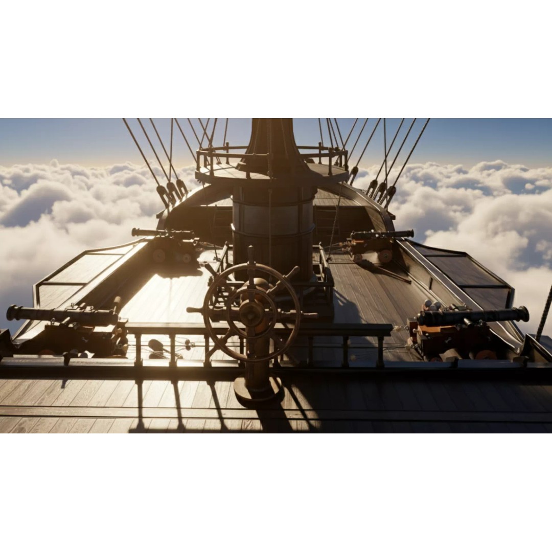 Steampunk Airship 3D Model – Premium Low-Poly Game Asset, FBX - View 8