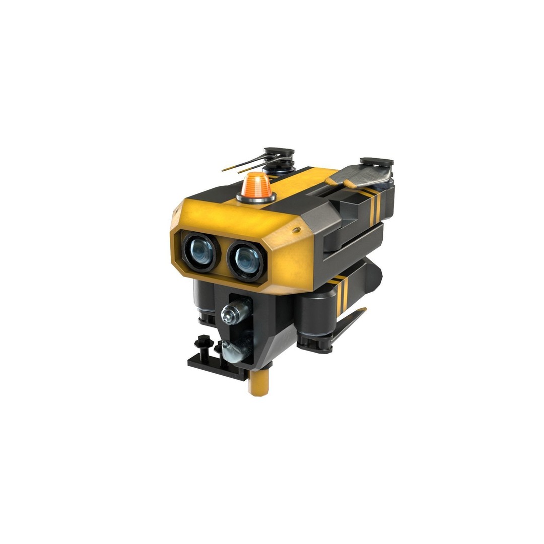 Repair Drone 3D Model – Low Poly Game Asset, FBX, Blender - View 3