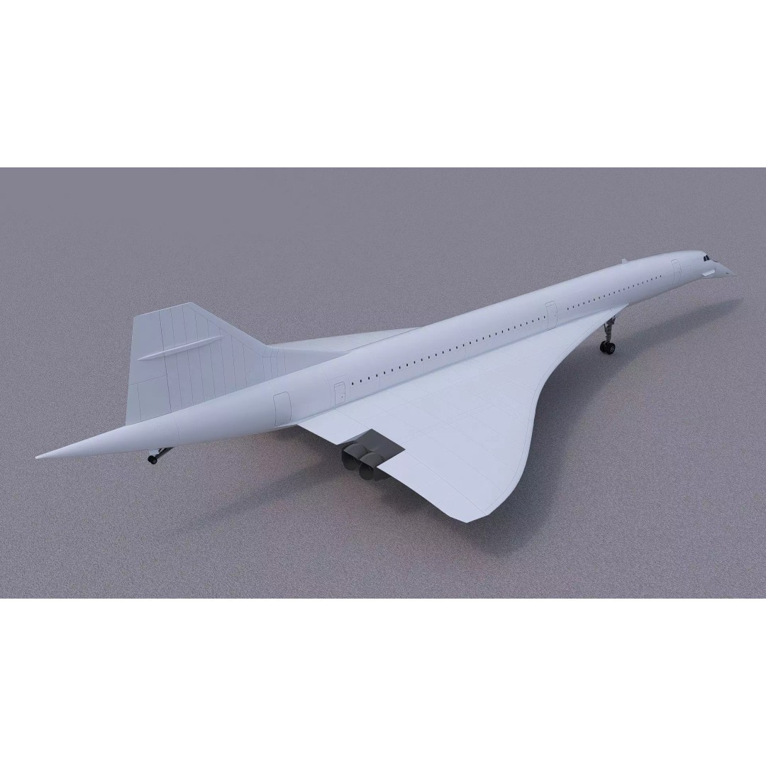 Concorde 3D Model – High Poly Aircraft with Multiple Templates, FBX - View 10