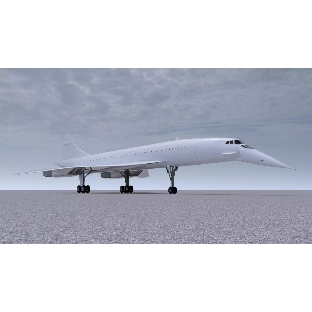 Concorde 3D Model – High Poly Aircraft with Multiple Templates, FBX - View 11