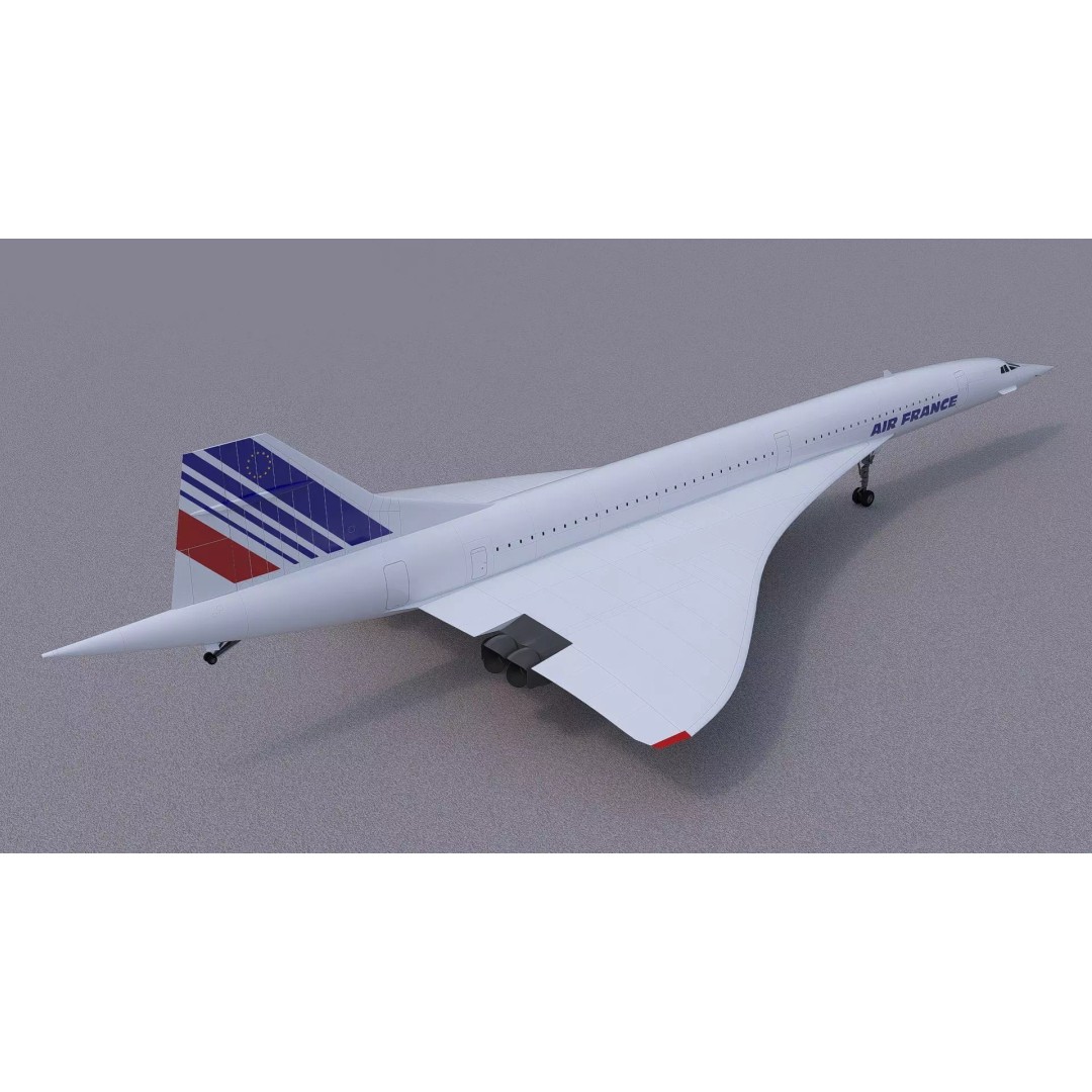 Concorde 3D Model – High Poly Aircraft with Multiple Templates, FBX - View 12