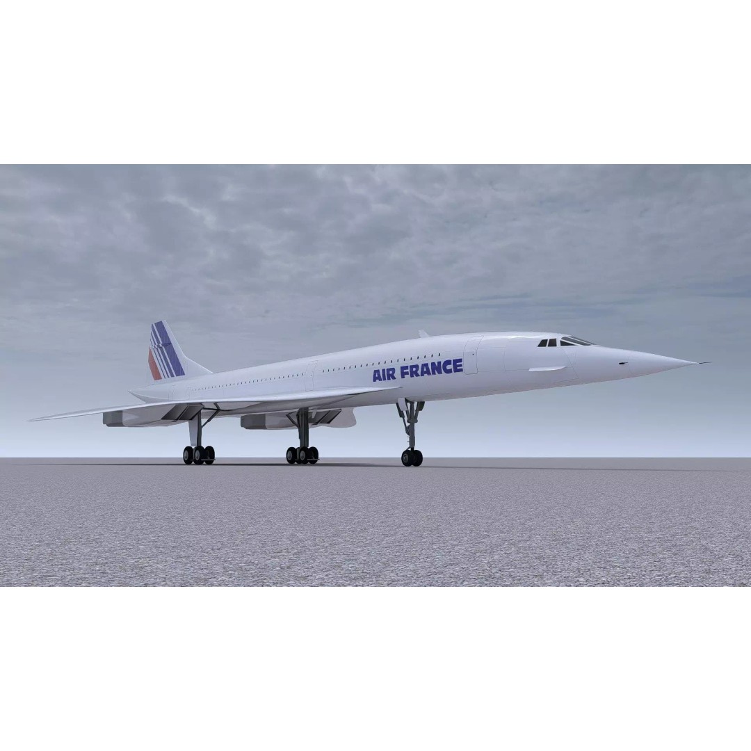 Concorde 3D Model – High Poly Aircraft with Multiple Templates, FBX - View 13