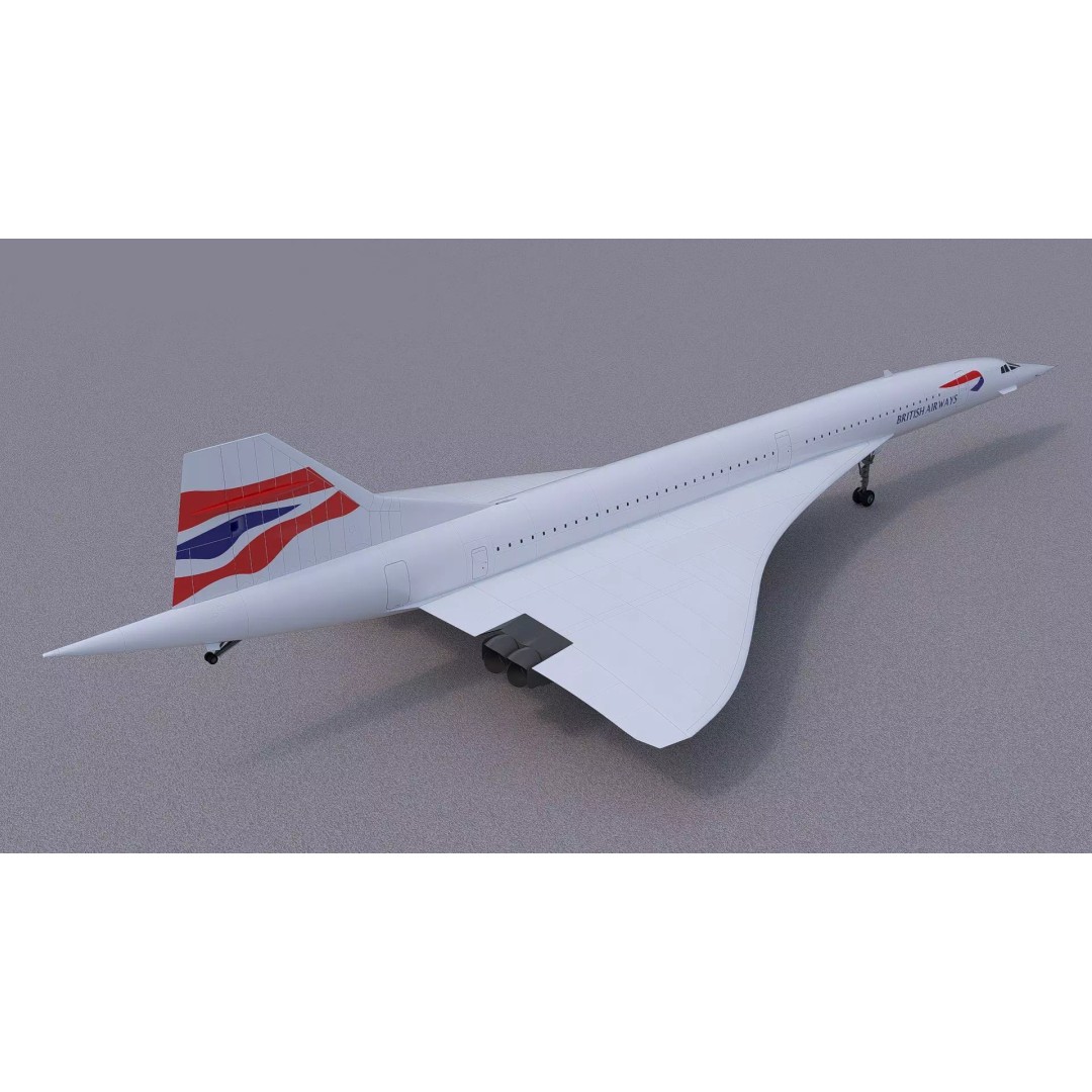 Concorde 3D Model – High Poly Aircraft with Multiple Templates, FBX - View 14