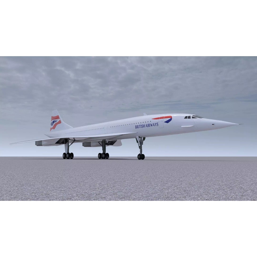 Concorde 3D Model – High Poly Aircraft with Multiple Templates, FBX - View 15