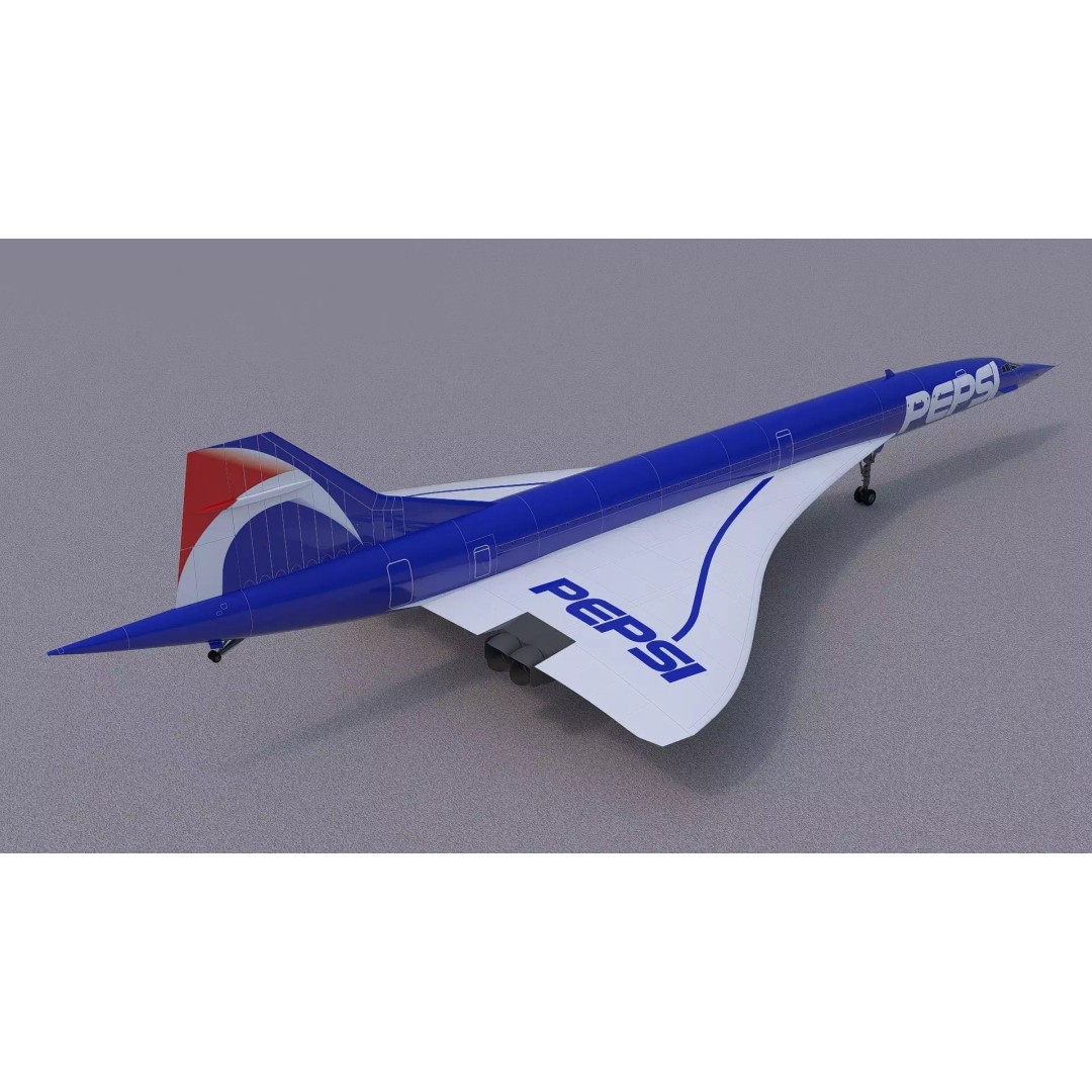Concorde 3D Model – High Poly Aircraft with Multiple Templates, FBX - View 16