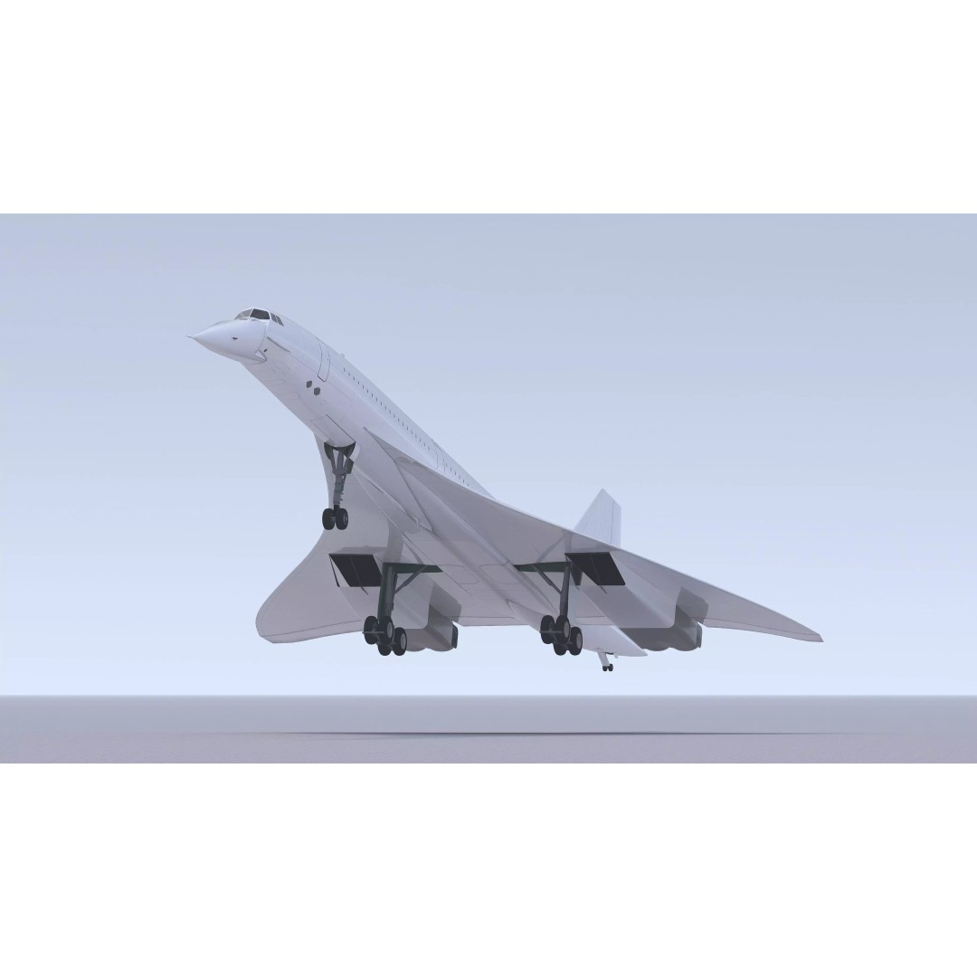 Concorde 3D Model – High Poly Aircraft with Multiple Templates, FBX - View 2