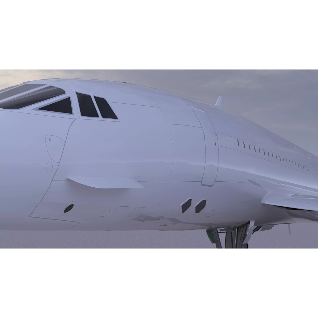 Concorde 3D Model – High Poly Aircraft with Multiple Templates, FBX - View 21
