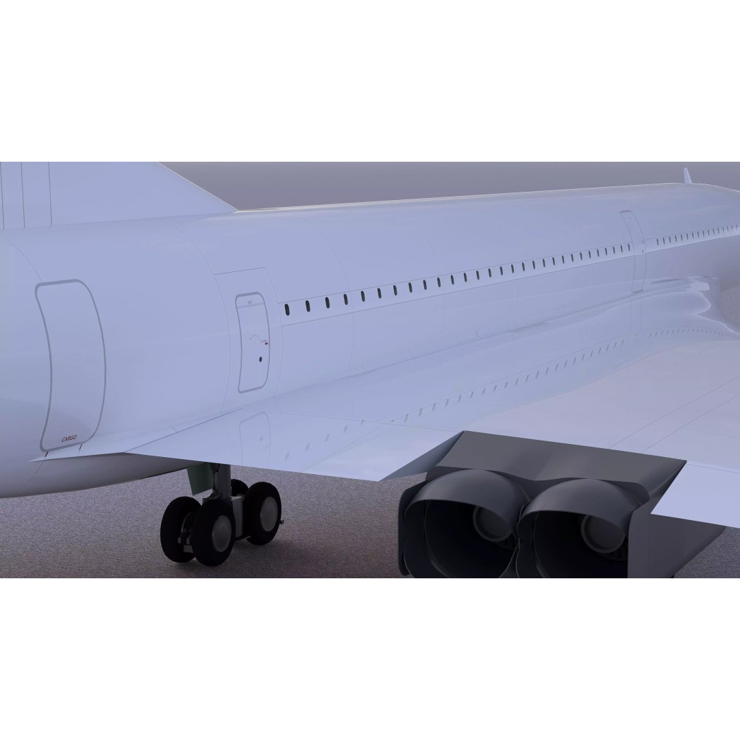 Concorde 3D Model – High Poly Aircraft with Multiple Templates, FBX - View 22