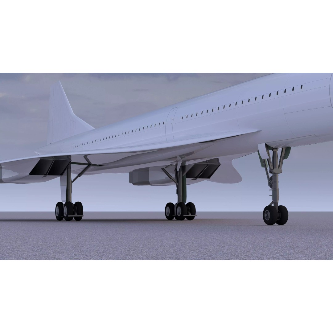 Concorde 3D Model – High Poly Aircraft with Multiple Templates, FBX - View 23