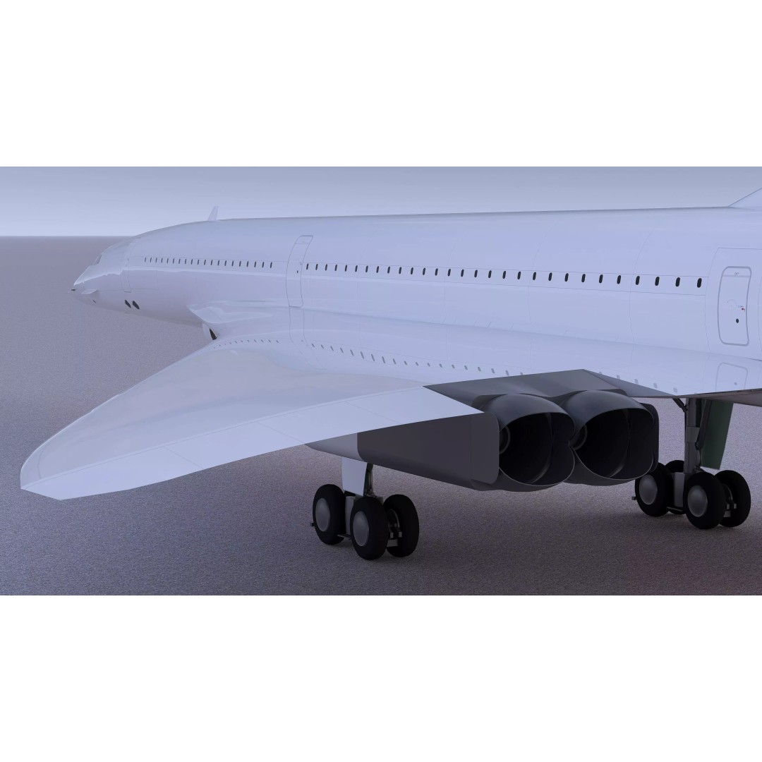 Concorde 3D Model – High Poly Aircraft with Multiple Templates, FBX - View 24