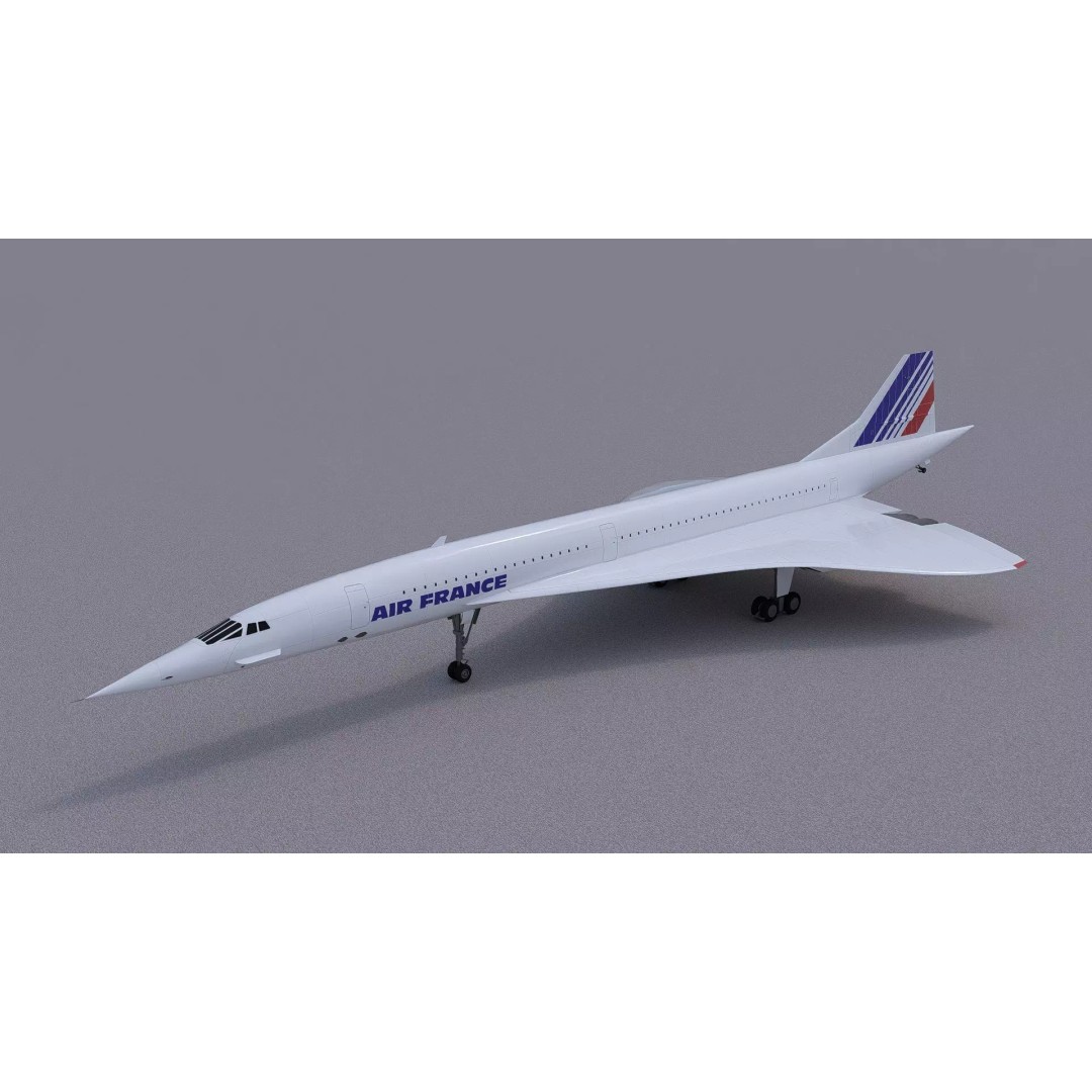 Concorde 3D Model – High Poly Aircraft with Multiple Templates, FBX - View 3