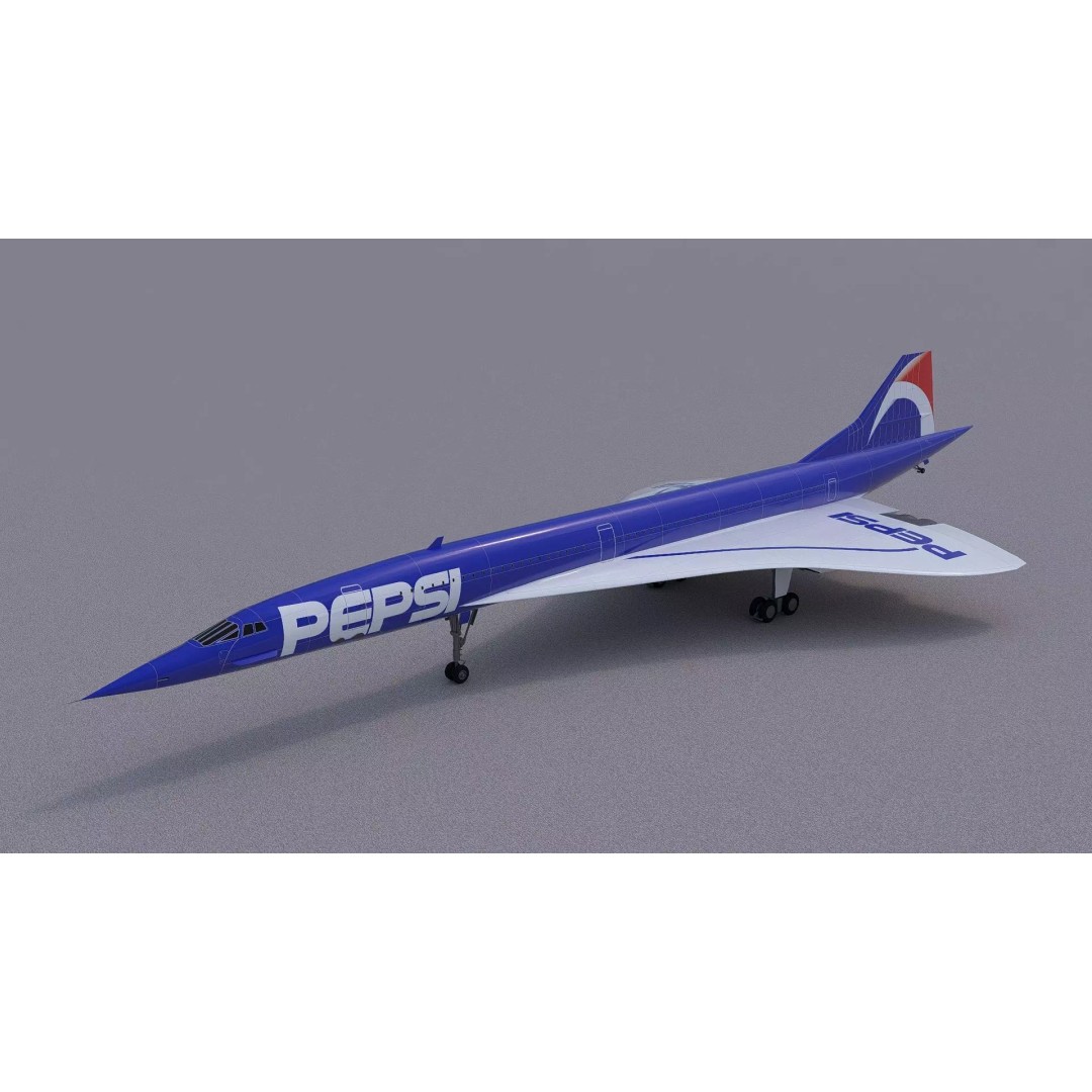Concorde 3D Model – High Poly Aircraft with Multiple Templates, FBX - View 5