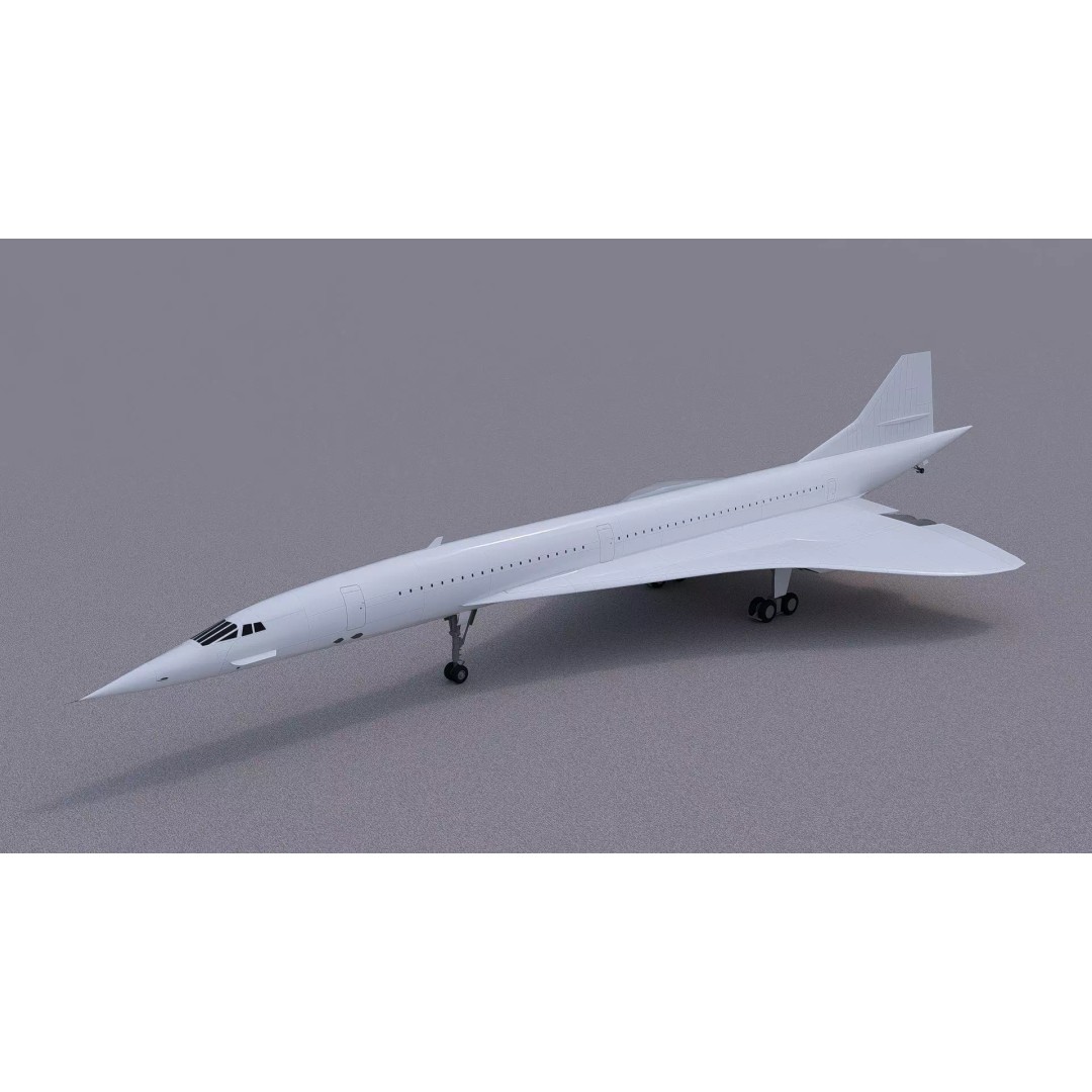 Concorde 3D Model – High Poly Aircraft with Multiple Templates, FBX - View 6